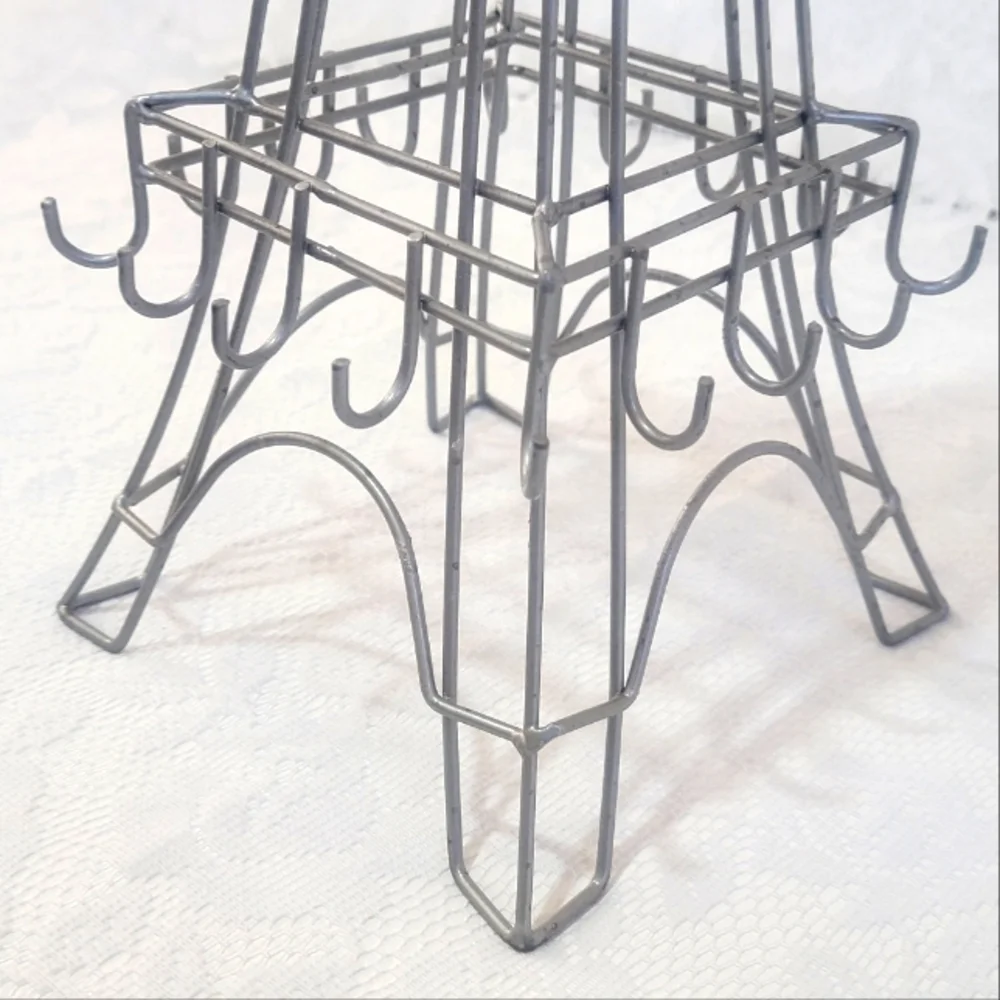 Paris Eiffel Tower Metal Jewelry Organizer Stand Necklace Bracelet Ring Holder